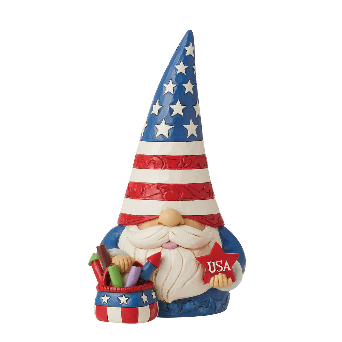 Fireworks and Freedom Patriotic Gnome with Fireworks William Glen