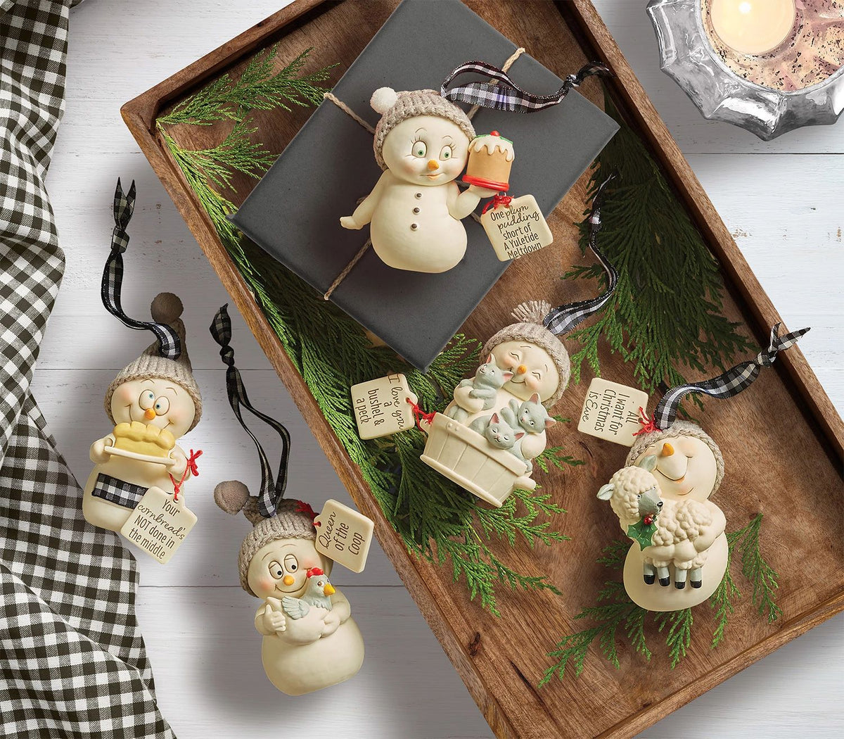 Department 56 Snowpinions Ornament "Repeat The Sounding Joy" Con Cagnolino - Pupazzo Di Neve In Porcellana, 8cm, Regalo Natale - 2