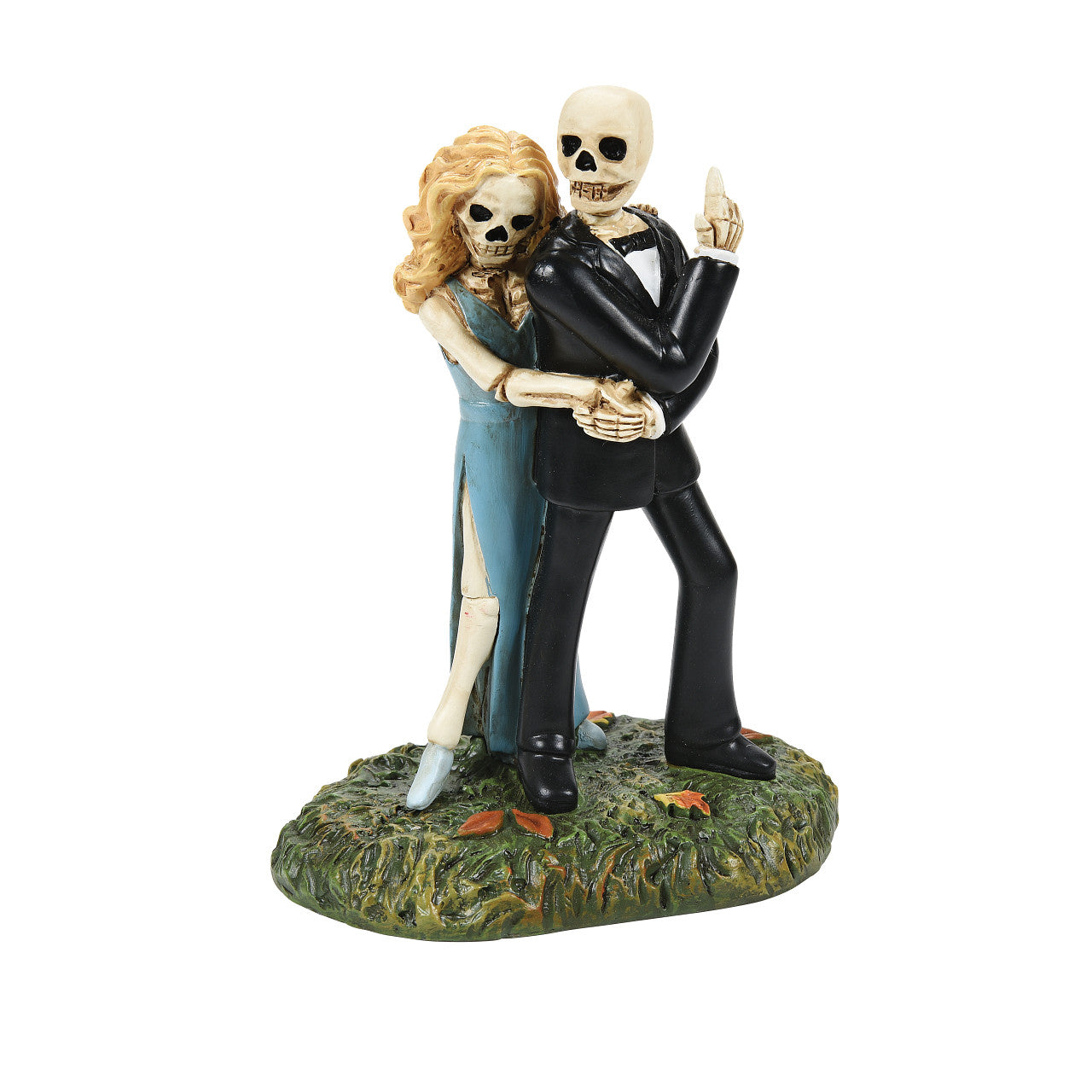 Department 56 Halloween Skeleton Crew Sign Lit Figurine - 3.9 Inch Spooky Village Accessory