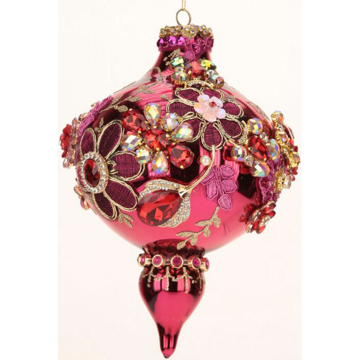 Mark Roberts jeweled pink sold gold ball orna